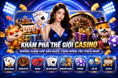 Sảnh Casino GEM88 với bàn chơi đa dạng, giao diện hiện đại và trải nghiệm mượt mà