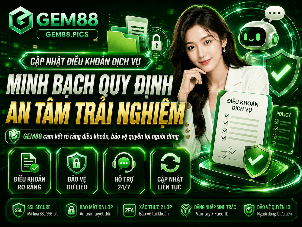 Điều Khoản Dịch Vụ GEM88 – Quy Định Sử Dụng Nền Tảng Và Trách Nhiệm Của Hội Viên