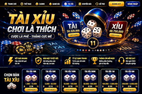 Giao diện sảnh tài xỉu GEM88 rõ ràng, dễ quan sát và phù hợp với người mới